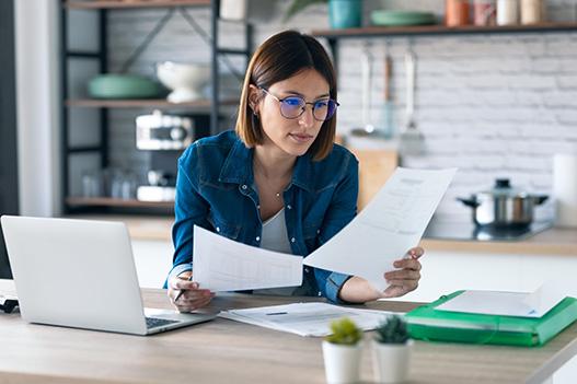 Women looking at documents